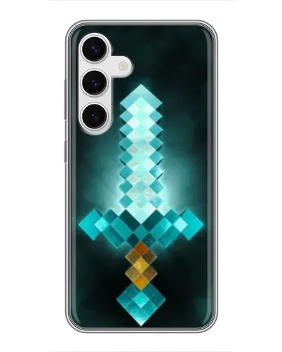 Чехол для Samsung Galaxy S24 с картинкой «Алмазный меч неон»