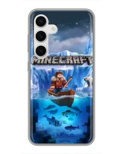 Чехол для Samsung Galaxy S24 с картинкой «Minecraft ледяной мир»