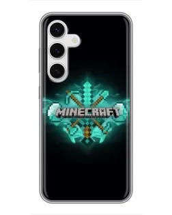 Чехол для Samsung Galaxy S24 с картинкой «Minecraft Diamond лого»