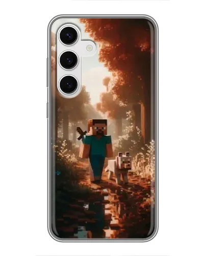 Чехол для Samsung Galaxy S24 с картинкой «Стив в лесу»