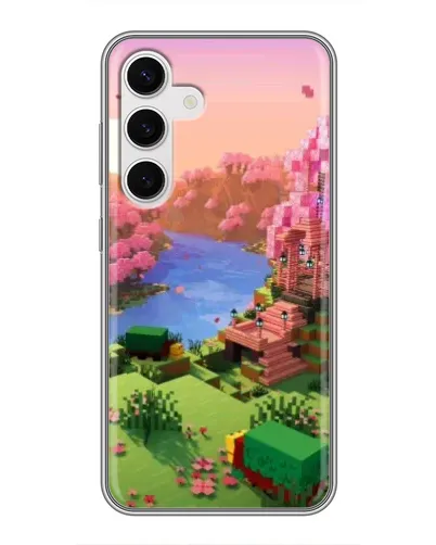Чехол для Samsung Galaxy S24 с картинкой «Розовое дерево Minecraft»