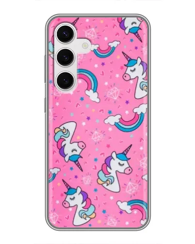 Чехол для Samsung Galaxy S24 с картинкой «Unicorn паттерн розовый» Чехол для Samsung Galaxy S24 с картинкой «Unicorn паттерн розовый»