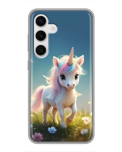 Чехол для Samsung Galaxy S24 с картинкой «Единорог на поляне» Чехол для Samsung Galaxy S24 с картинкой «Единорог на поляне»