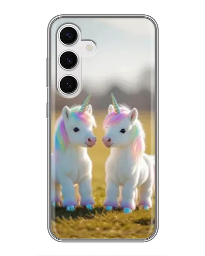 Чехол для Samsung Galaxy S24 с картинкой «Пара единорогов» Чехол для Samsung Galaxy S24 с картинкой «Пара единорогов»