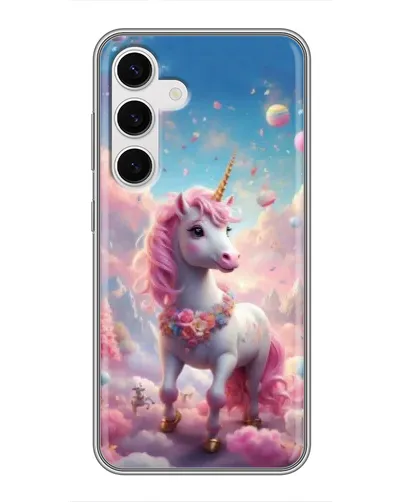 Чехол для Samsung Galaxy S24 с картинкой «Единорог среди облаков» Чехол для Samsung Galaxy S24 с картинкой «Единорог среди облаков»