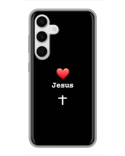 Чехол для Samsung Galaxy S24 с картинкой «Сердце - Jesus»