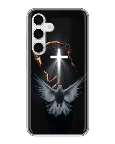 Чехол для Samsung Galaxy S24 с картинкой «Голубь и Свет»