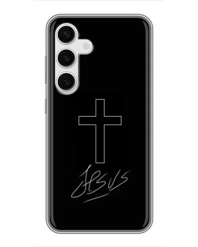 Чехол для Samsung Galaxy S24 с картинкой «Графический крест Jesus» Чехол для Samsung Galaxy S24 с картинкой «Графический крест Jesus»