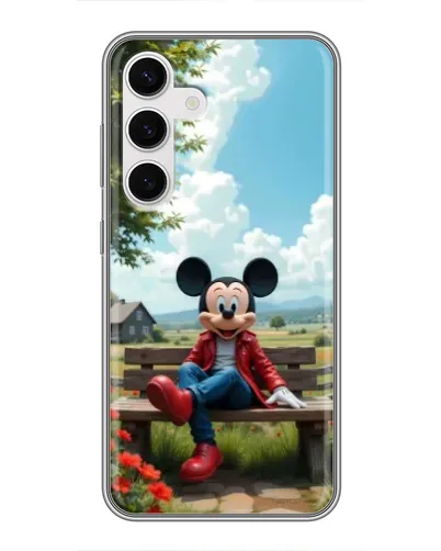 Чехол для Samsung Galaxy S24 с картинкой «Микки на скамейке» Чехол для Samsung Galaxy S24 с картинкой «Микки на скамейке»