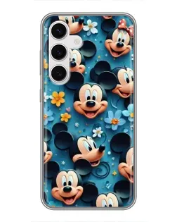 Чехол для Samsung Galaxy S24 с картинкой «Паттерн Микки и Минни»