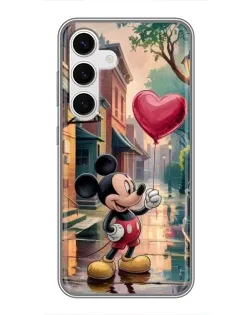 Чехол для Samsung Galaxy S24 с картинкой «Микки и шарик-сердце»