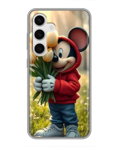 Чехол для Samsung Galaxy S24 с картинкой «Микки с тюльпанами» Чехол для Samsung Galaxy S24 с картинкой «Микки с тюльпанами»