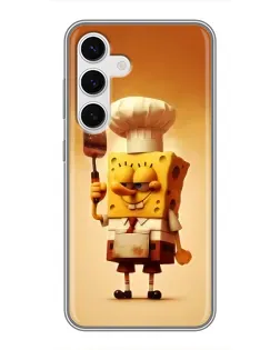 Чехол для Samsung Galaxy S24 с картинкой «Губка Боб повар»