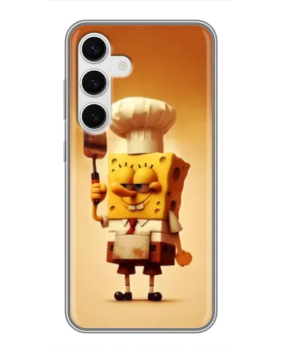 Чехол для Samsung Galaxy S24 с картинкой «Губка Боб повар»