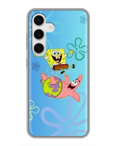 Чехол для Samsung Galaxy S24 с картинкой «Спанч Боб и Патрик»