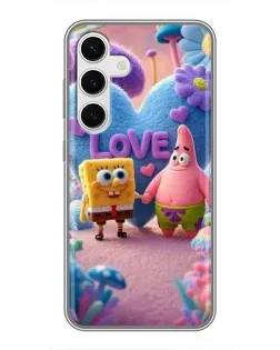 Чехол для Samsung Galaxy S24 с картинкой «Губка Боб Патрик»