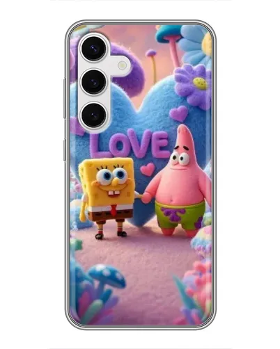 Чехол для Samsung Galaxy S24 с картинкой «Губка Боб Патрик»
