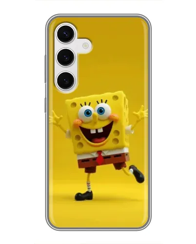 Чехол для Samsung Galaxy S24 с картинкой «Позитивный Губка Боб»