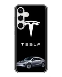 Чехол для Samsung Galaxy S24 с картинкой «Tesla Model Y» Чехол для Samsung Galaxy S24 с картинкой «Tesla Model Y»