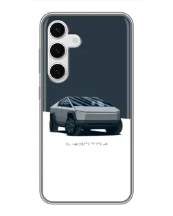 Чехол для Samsung Galaxy S24 с картинкой «Серебристый Cybertruck Tesla» Чехол для Samsung Galaxy S24 с картинкой «Серебристый Cybertruck Tesla»
