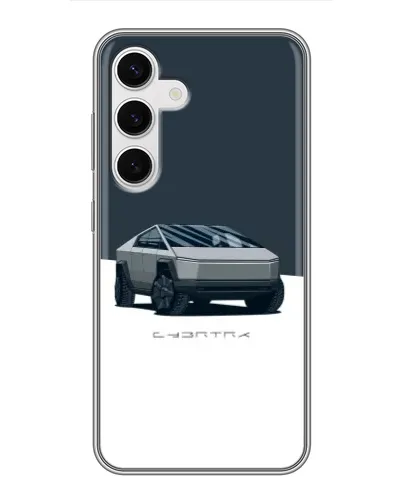 Чохол для Samsung Galaxy S24 з картинкою «Сріблястий Cybertruck Tesla»