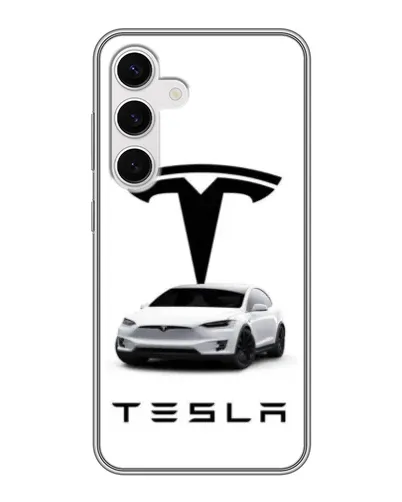 Чохол для Samsung Galaxy S24 з картинкою «Tesla White Style»