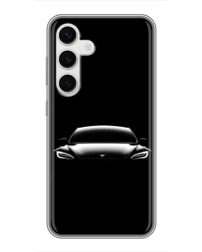 Чохол для Samsung Galaxy S24 з картинкою «Фари Tesla Night»