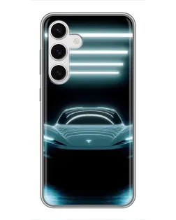 Чехол для Samsung Galaxy S24 с картинкой «Tesla в неоне» Чехол для Samsung Galaxy S24 с картинкой «Tesla в неоне»