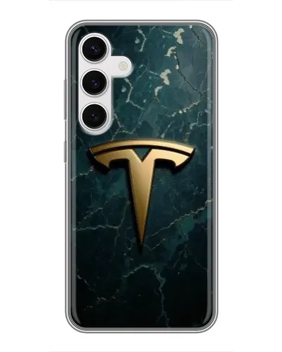 Чохол для Samsung Galaxy S24 з картинкою «Мармурова Tesla Gold»