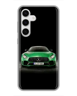 Чохол для Samsung Galaxy S24 з картинкою «Mercedes — неоновий лого»