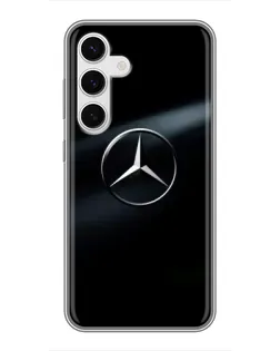 Чехол для Samsung Galaxy S24 с картинкой «Mercedes на металле»