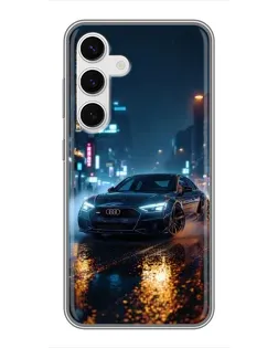 Чохол для Samsung Galaxy S24 з картинкою «Нічне місто та Audi» Чохол для Samsung Galaxy S24 з картинкою «Нічне місто та Audi»