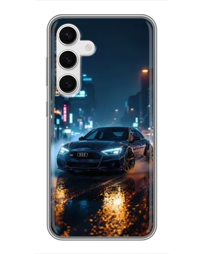 Чехол для Samsung Galaxy S24 с картинкой «Ночной город и Audi» Чехол для Samsung Galaxy S24 с картинкой «Ночной город и Audi»