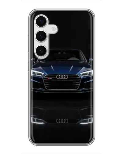 Чехол для Samsung Galaxy S24 с картинкой «Audi — ночное отражение» Чехол для Samsung Galaxy S24 с картинкой «Audi — ночное отражение»