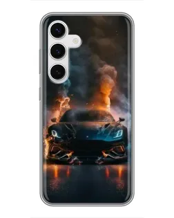 Чехол для Samsung Galaxy S24 с картинкой «Lamborghini дымная эстетика»