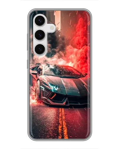 Чехол для Samsung Galaxy S24 с картинкой «Lamborghini красный дым» Чехол для Samsung Galaxy S24 с картинкой «Lamborghini красный дым»