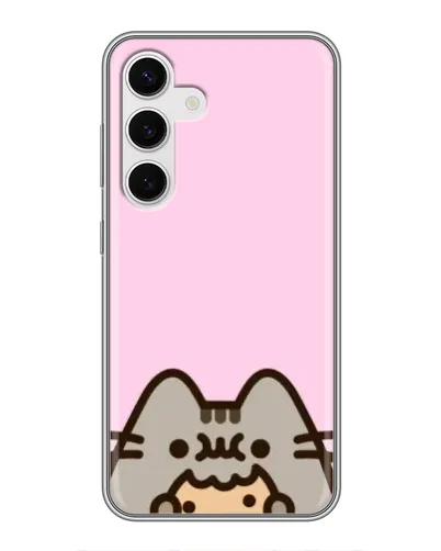 Чехол для Samsung Galaxy S24 с картинкой «Pusheen и печенье»
