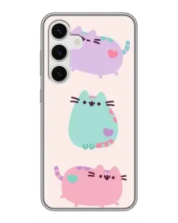 Чехол для Samsung Galaxy S24 с картинкой «Pusheen трио»