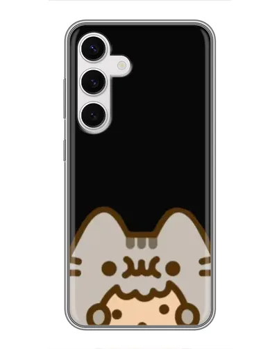 Чехол для Samsung Galaxy S24 с картинкой «Пушин на черном»