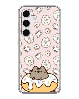 Чехол для Samsung Galaxy S24 с картинкой «Пушин на пончике»