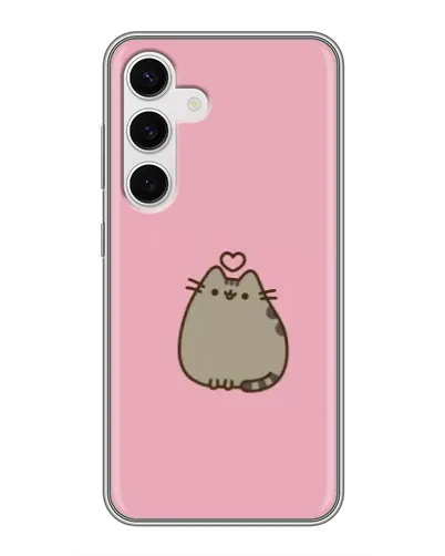 Чехол для Samsung Galaxy S24 с картинкой «Pusheen сердце»