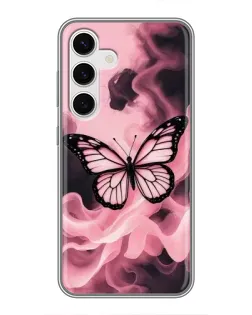 Чехол для Samsung Galaxy S24 с картинкой «Бабочка в дыму»