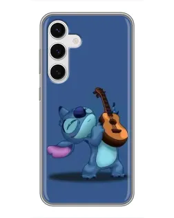 Чехол для Samsung Galaxy S24 с картинкой «Стич с укулеле»