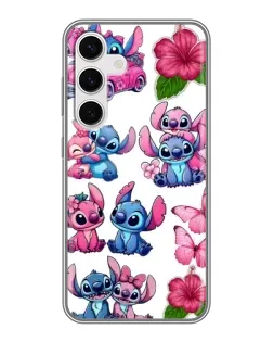 Чехол для Samsung Galaxy S24 с картинкой «Стикеры Stitch и Angel»