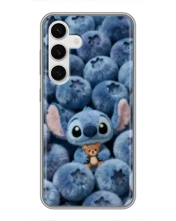 Чехол для Samsung Galaxy S24 с картинкой «Стич и голубика»