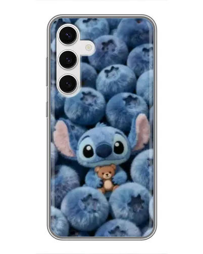 Чехол для Samsung Galaxy S24 с картинкой «Стич и голубика» Чехол для Samsung Galaxy S24 с картинкой «Стич и голубика»