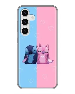 Чехол для Samsung Galaxy S24 с картинкой «Stitch и Angel Love»