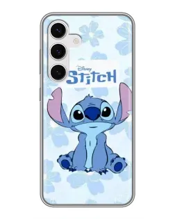 Чехол для Samsung Galaxy S24 с картинкой «Stitch среди цветов»
