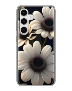 Чехол для Samsung Galaxy S24 с картинкой «Белые маргаритки макро» Чехол для Samsung Galaxy S24 с картинкой «Белые маргаритки макро»