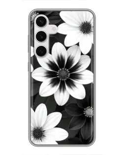 Чехол для Samsung Galaxy S24 с картинкой «Монохромные астры» Чехол для Samsung Galaxy S24 с картинкой «Монохромные астры»